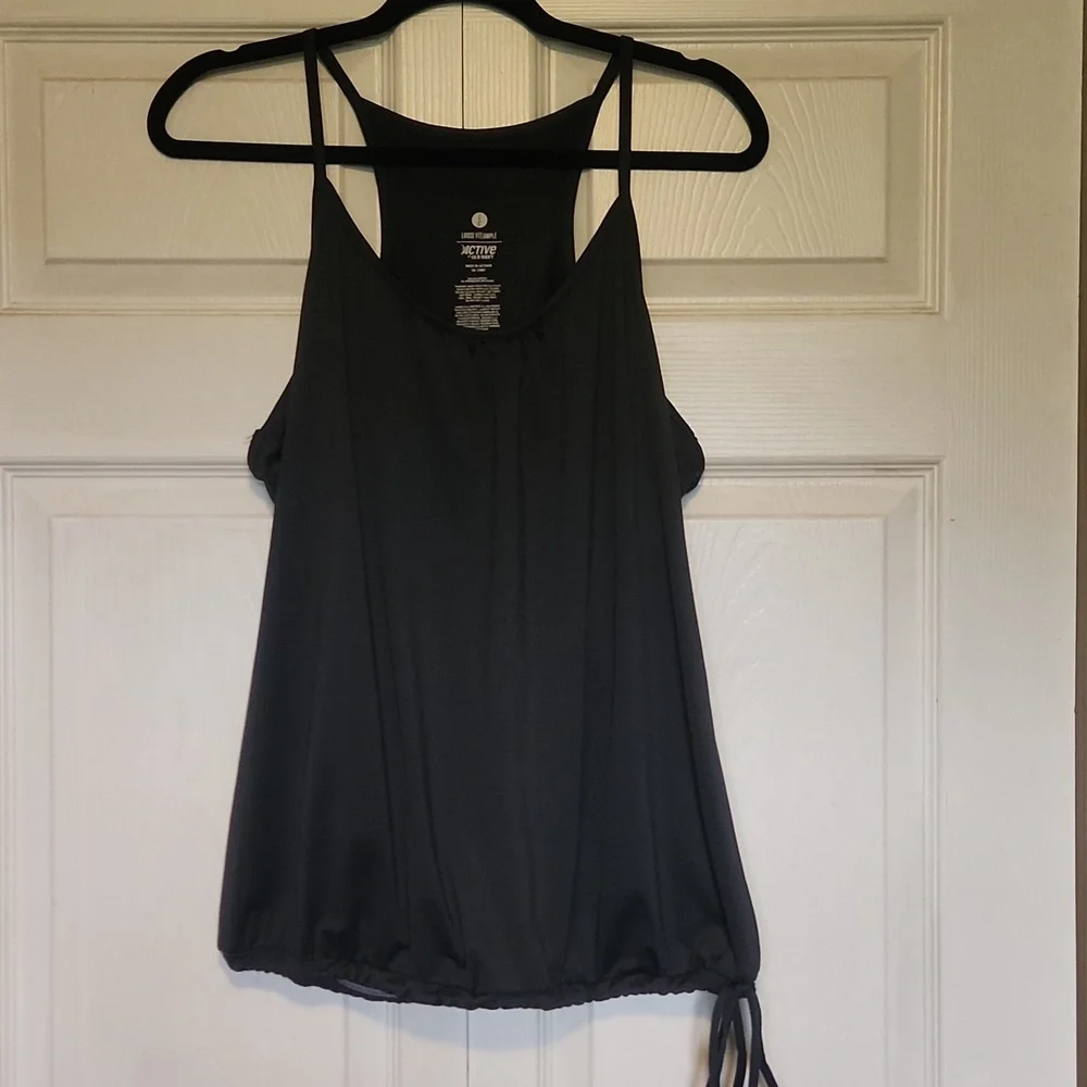 Old Navy Active /Dark Grey Almost Black Ribbed Tank Top Size Large - Picture 3 of 10
